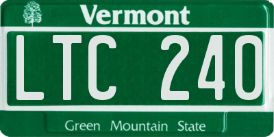 VT license plate LTC240