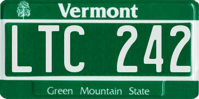 VT license plate LTC242