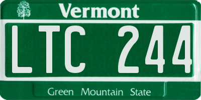 VT license plate LTC244