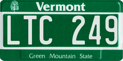 VT license plate LTC249