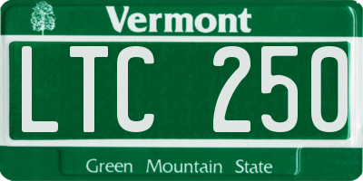 VT license plate LTC250