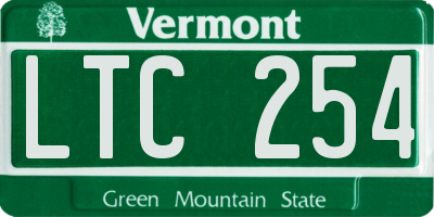 VT license plate LTC254