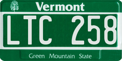 VT license plate LTC258