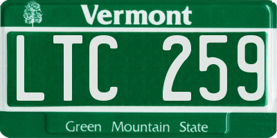 VT license plate LTC259