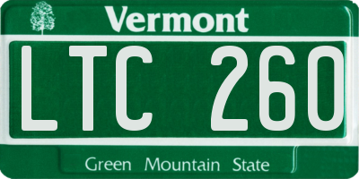VT license plate LTC260