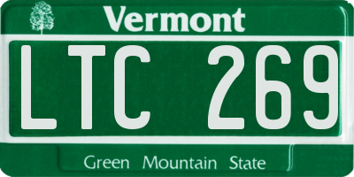 VT license plate LTC269
