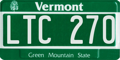 VT license plate LTC270