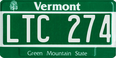 VT license plate LTC274