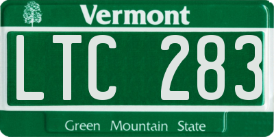 VT license plate LTC283
