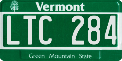 VT license plate LTC284