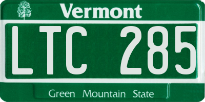 VT license plate LTC285