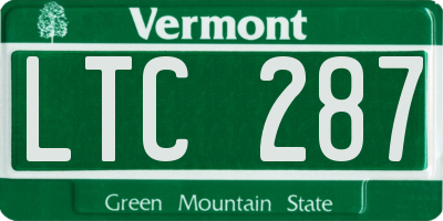 VT license plate LTC287
