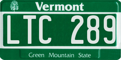 VT license plate LTC289