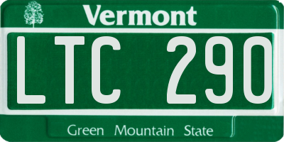 VT license plate LTC290