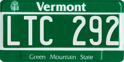 VT license plate LTC292