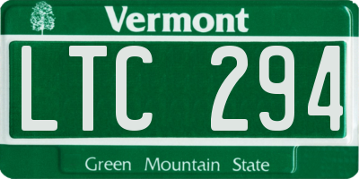 VT license plate LTC294