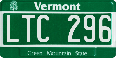 VT license plate LTC296