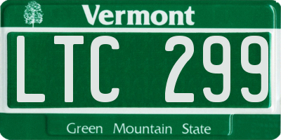 VT license plate LTC299