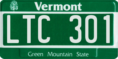 VT license plate LTC301