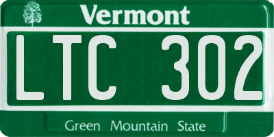 VT license plate LTC302