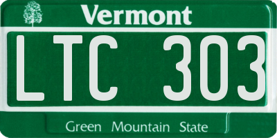 VT license plate LTC303
