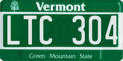 VT license plate LTC304