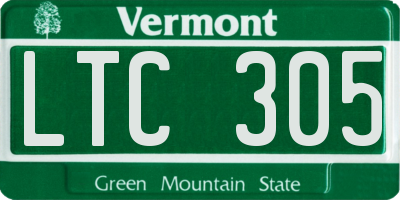 VT license plate LTC305