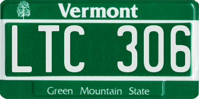 VT license plate LTC306