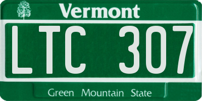 VT license plate LTC307