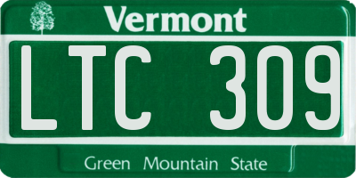 VT license plate LTC309