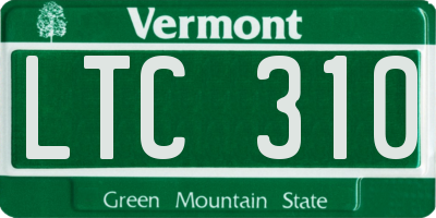 VT license plate LTC310