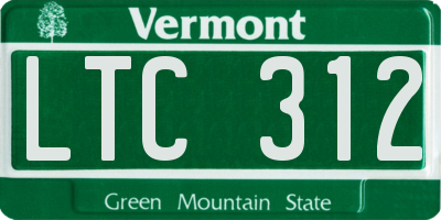 VT license plate LTC312