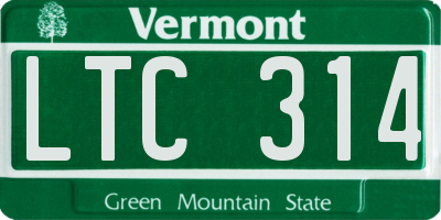 VT license plate LTC314