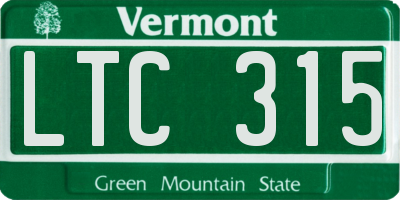 VT license plate LTC315