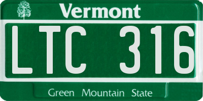 VT license plate LTC316