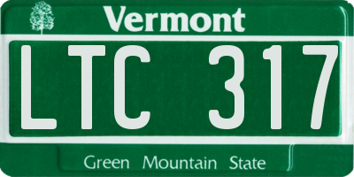 VT license plate LTC317