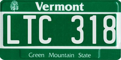 VT license plate LTC318
