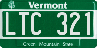 VT license plate LTC321