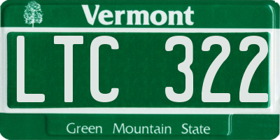 VT license plate LTC322