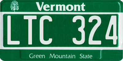 VT license plate LTC324