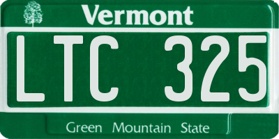 VT license plate LTC325