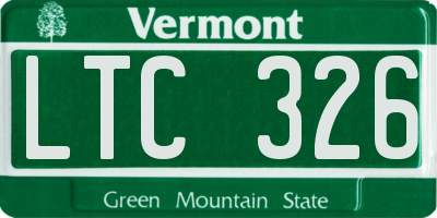 VT license plate LTC326