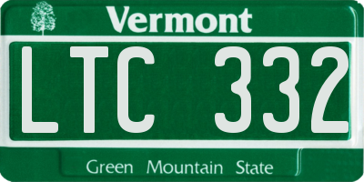 VT license plate LTC332