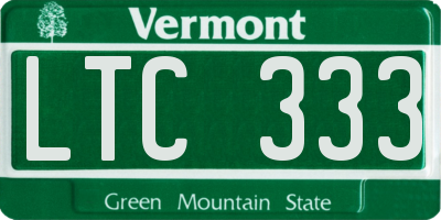 VT license plate LTC333