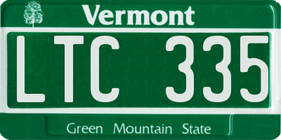 VT license plate LTC335