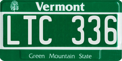 VT license plate LTC336