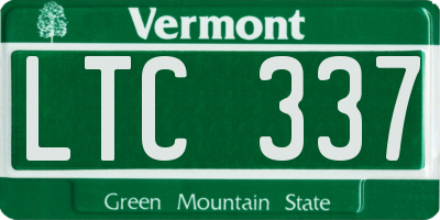 VT license plate LTC337