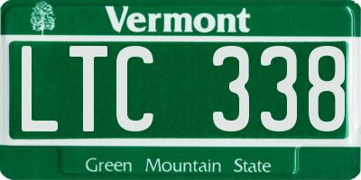 VT license plate LTC338