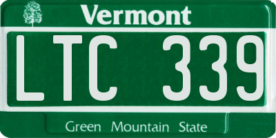 VT license plate LTC339