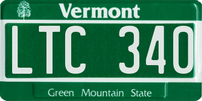 VT license plate LTC340